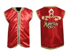 Custom Muay Thai Walk in Jacket / Cornerman Jacket : Red/Gold